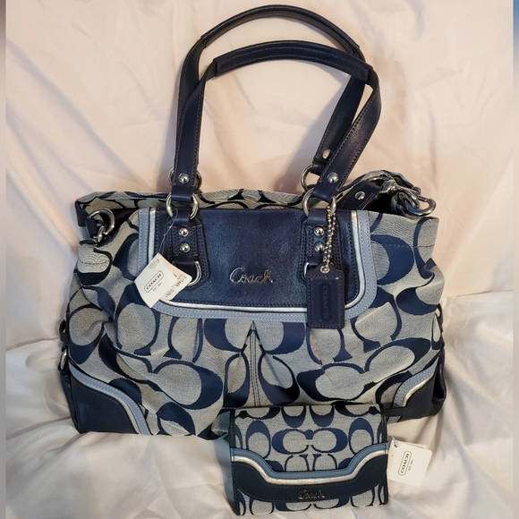 Coach Handbags - NWT Coach Ashley Spectator Signature Convertible Carryall Satchel and Wallet Set